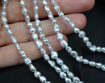 Zuidzee Keshi parels 3-5 mm - hoogglans, 40 cm voor het maken van sieraden