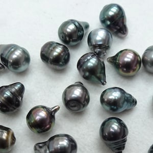 8mm-9mm Tahitian Circle' Pearl - Natural Dark Color - Good Luster - Perfect for Jewelry and Beading - Drilling Available