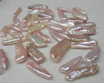 Freshwater Pink Biwa Pearls Large High Quality Organic Shape Genuine Pearl  Excellent Luster Rare