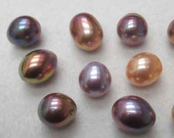 Freshwater Metallic Pink Pearl Baroque Shape 12mm-14mm High Quality Exotic Genuine Pearl Intense Luster - 1 piece