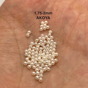 1.75mm-4mm Akoya round pearls Half-drilled Tiny Genuine Pearls jewelry quality Tiny pearls for jewelry making 1 Piece image 1