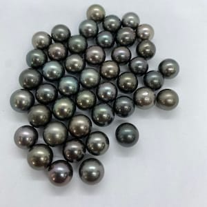 10-11mm South Sea Tahitian Pearl Dark Round and Clean with great luster, no spots High Quality Exotic Tahitian Genuine Pearl Bead