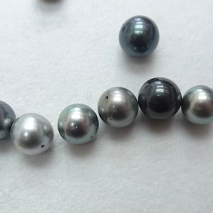 Ready to Use: Tahitian Full-Drilled Round or Near-Round Pearl, Natural Bright Color, High Luster, Minimal Blemishing, Great Value - 1 Pearl
