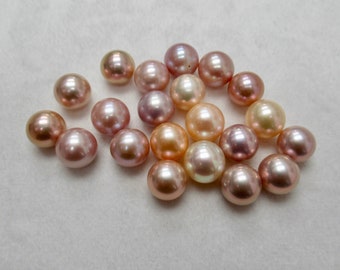 Freshwater 12-13mm Pink and Pearch Pearl round shape High Quality Exotic Genuine Pearl Undrilled Intense Luster Pink and Purple Color