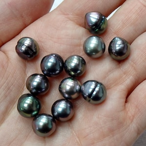 Dark Tahitian Pearl for Jewelry - 8mm up to 12mm - High Luster - Minimal Blemish - ONE PEARL
