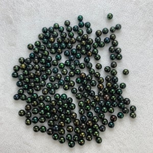 Freshwater 6-6.5mm Pearls Treated-Color semi-round Full-Drilled Genuine Pearl Beads - Bulk Purchase