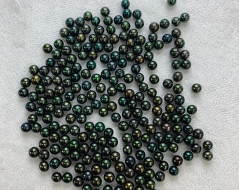 Freshwater 6-6.5mm Pearls Treated-Color semi-round Full-Drilled Genuine Pearl Beads - Bulk Purchase