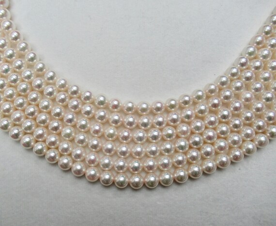 Japanese Akoya 7-7.5mm Pearl Strand Very High Luster Round | Etsy
