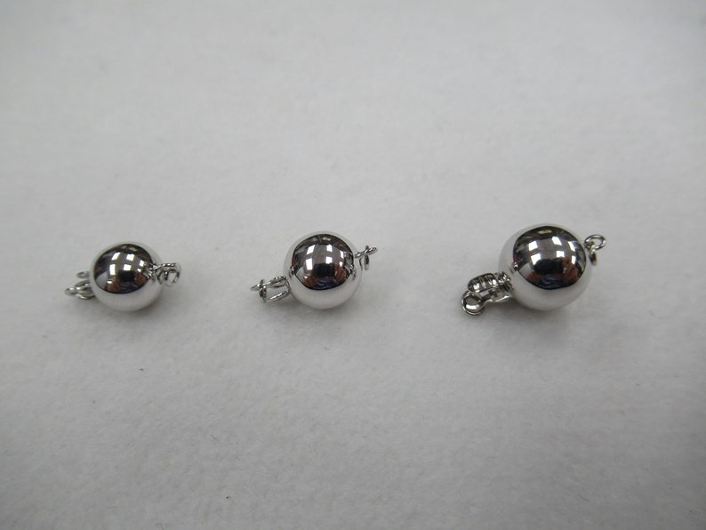 14k Solid Gold Shiny Ball Clasp for Pearl or Bead Necklaces 8mm 9mm ...