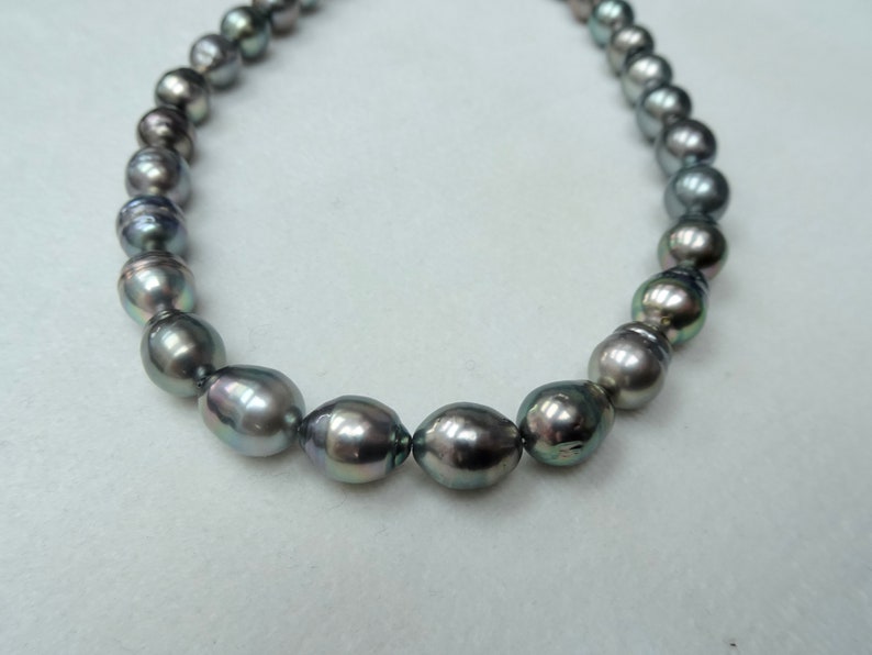 Peacock Color South Sea Tahitian Baroque Pearl Strand 8.6x10.4mm ...