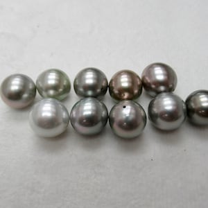 11-12mm South Sea Tahitian Pearl  Round and Clean, Great Luster, High Quality Exotic Tahitian Genuine Pearl Bead Full-Drilled - 1 Piece