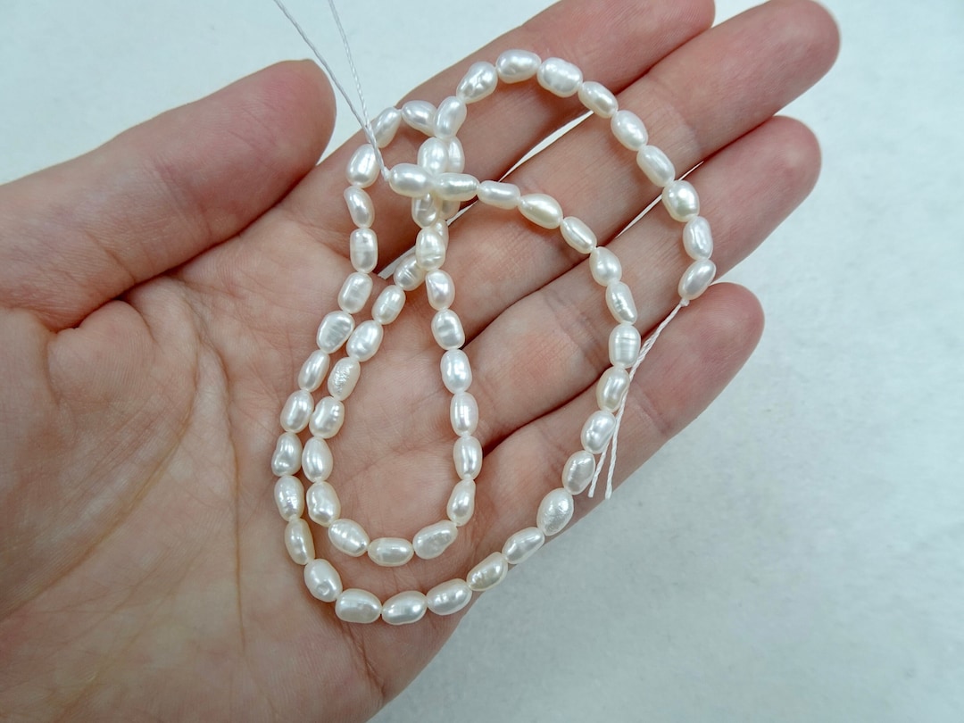 Baroque/rice Freshwater Pearl Strand 4mm-5mm - Genuine Cultured Pearls ...