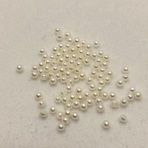 1.75mm-4mm Akoya round pearls Half-drilled Tiny Genuine Pearls jewelry quality Tiny pearls for jewelry making 1 Piece image 2