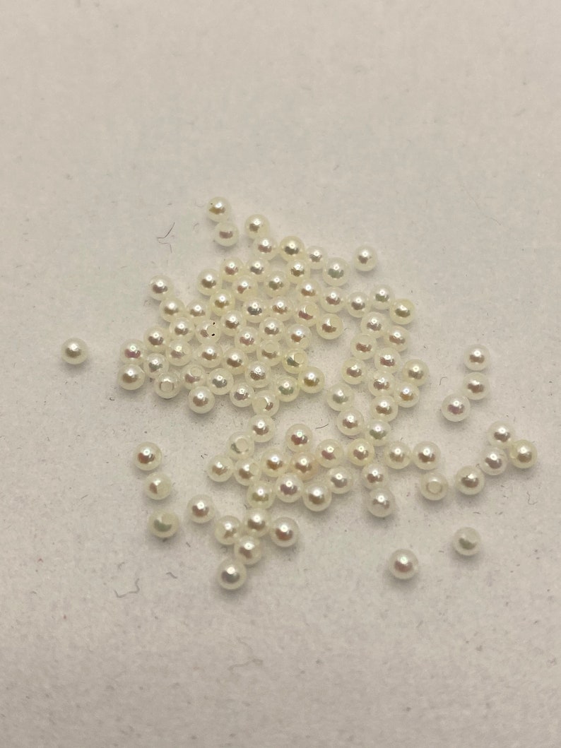 1.75mm-4mm Akoya round pearls Half-drilled Tiny Genuine Pearls jewelry quality Tiny pearls for jewelry making 1 Piece image 2