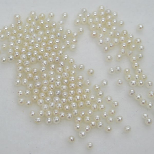 1.5mm-4.5mm Chinese Freshwater White loose pearls near-round  Undrilled Tiny Genuine Pearls jewelry quality no hole