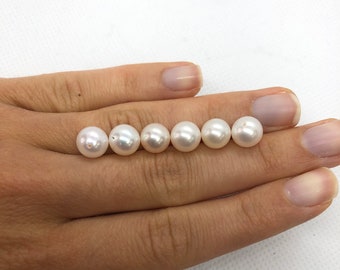 Chino de agua dulce 8-8.5mm blanco de calidad fina perlas medio perforadas perlas perlas perlas genuinas