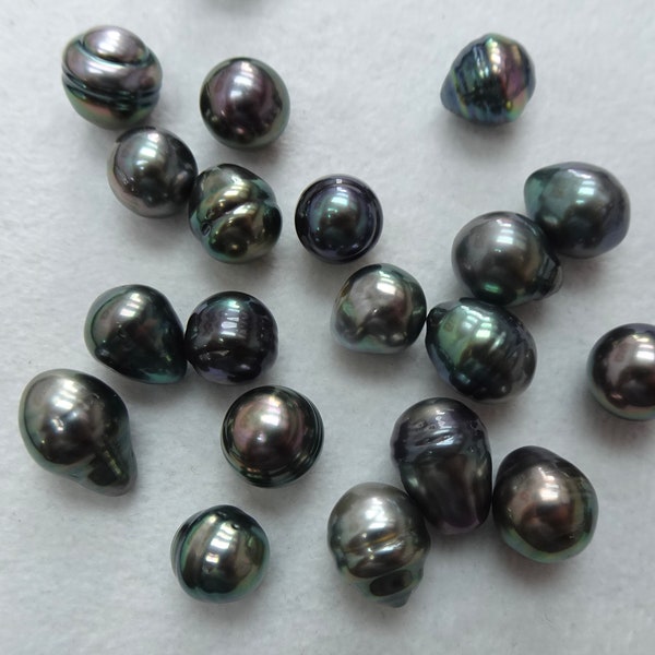 8mm-16mm South Sea Tahitian Pearl Natural Dark and Peacock Colors, Circle' Pearl, High Quality, Genuine Pearl, Undrilled or Drilled- 1 Piece