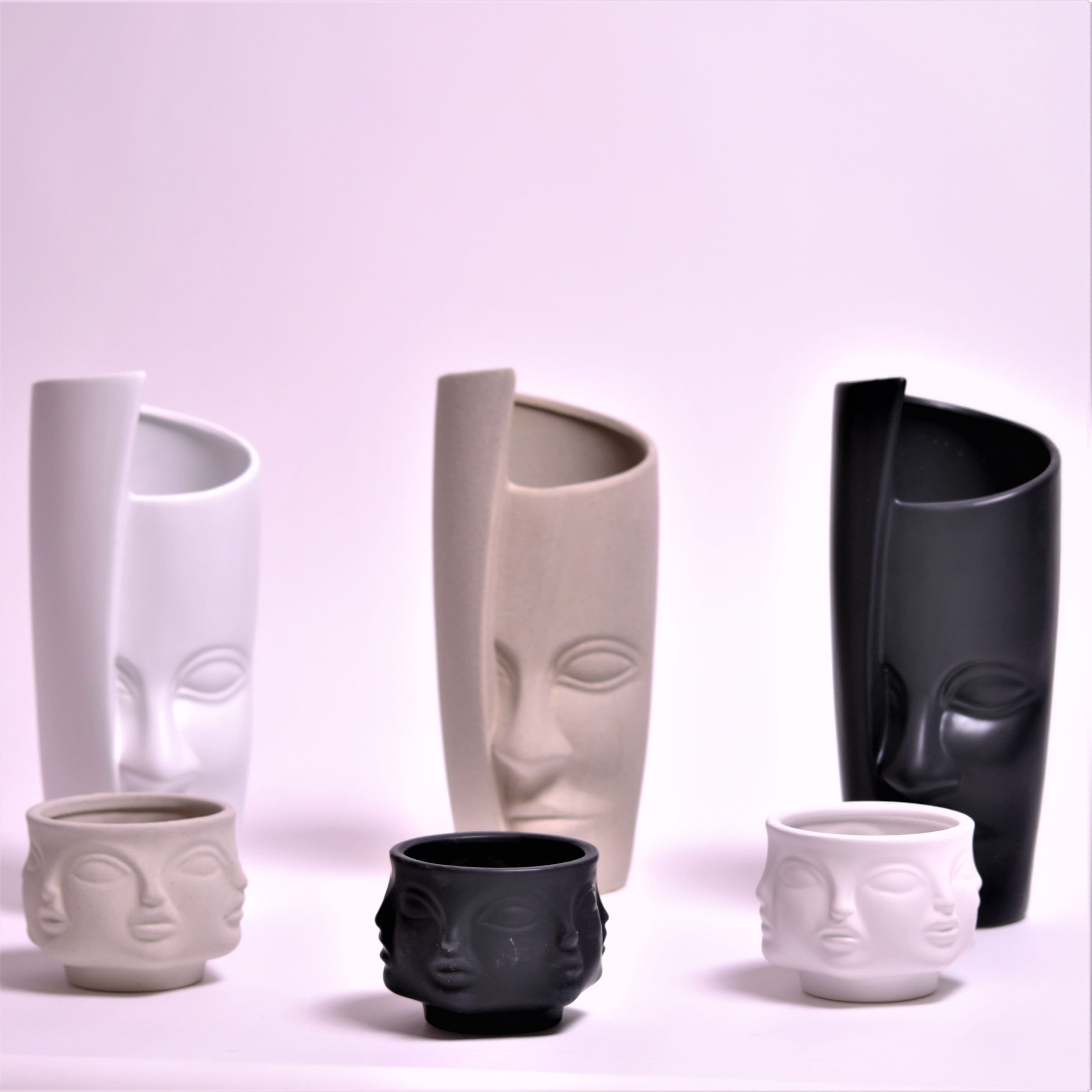 Face Sculpture Vase Head Flower Vase Modern Plant Holder Etsy