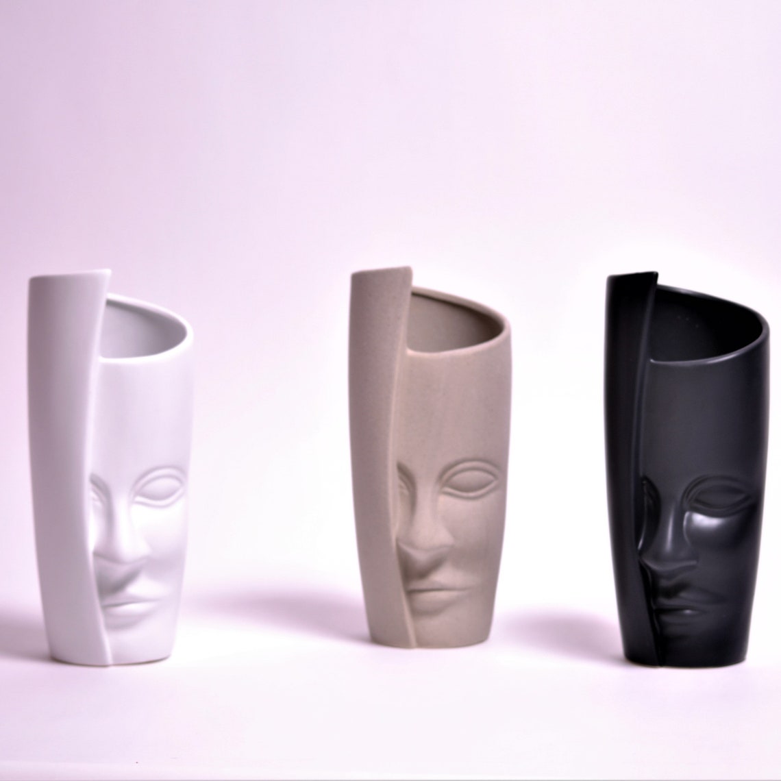 Face Sculpture Vase Head Flower Vase Modern Plant Holder Etsy