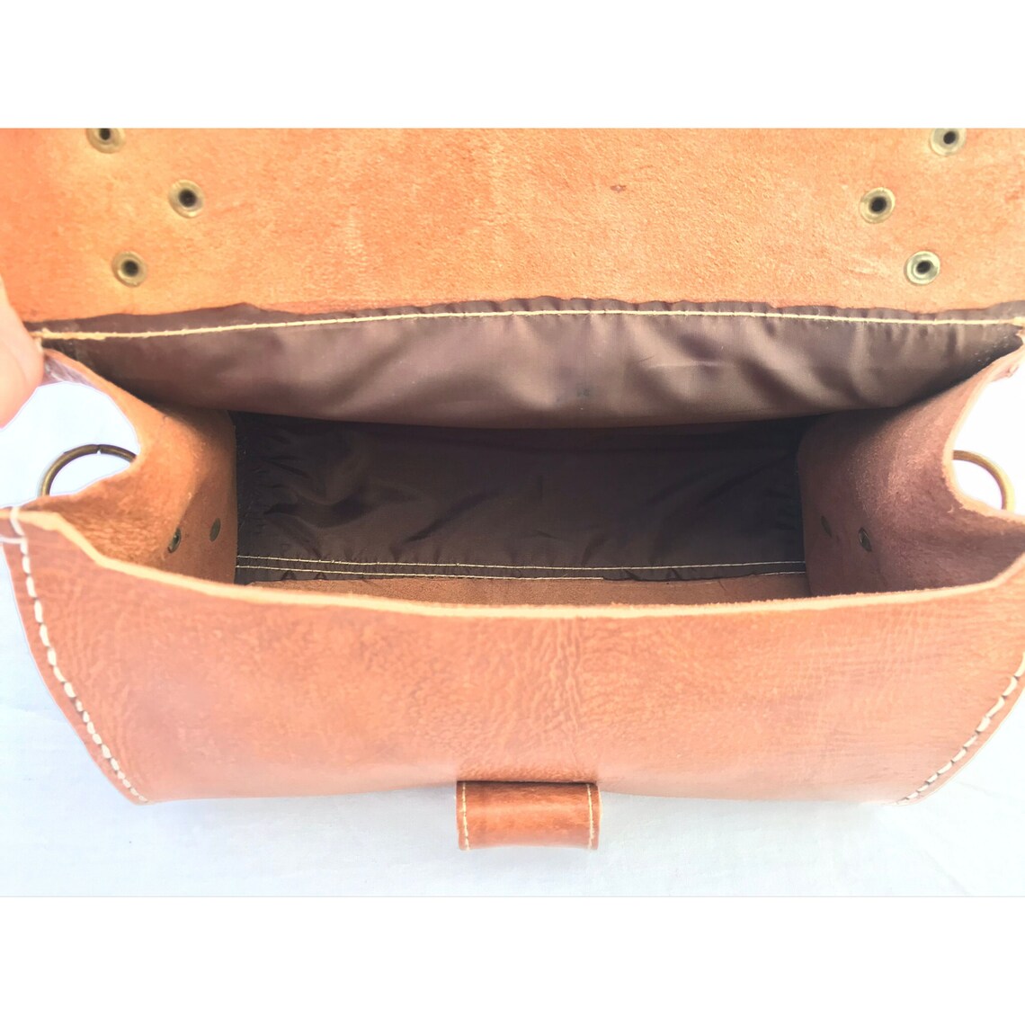 Handmade Leather Barrel Bag - Dark Brown