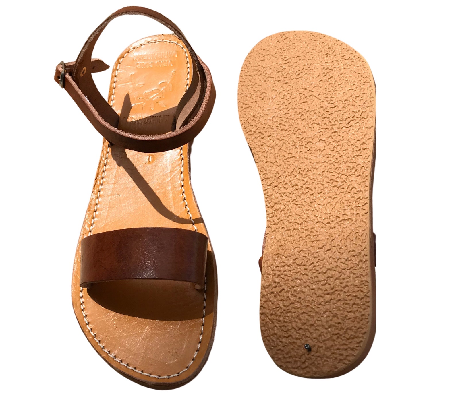 brown leather sandals size 7