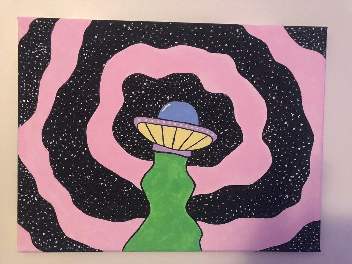 Trippy UFO painting Etsy