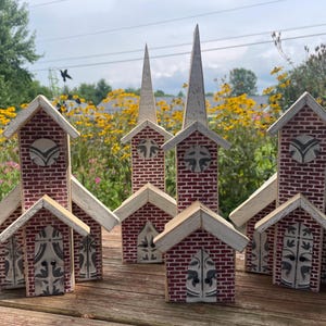 Wood Church/Brick Church/Country Church/Rustic Church/Upcycled Church/Farmhouse Church/Christmas Church/Steeple Church