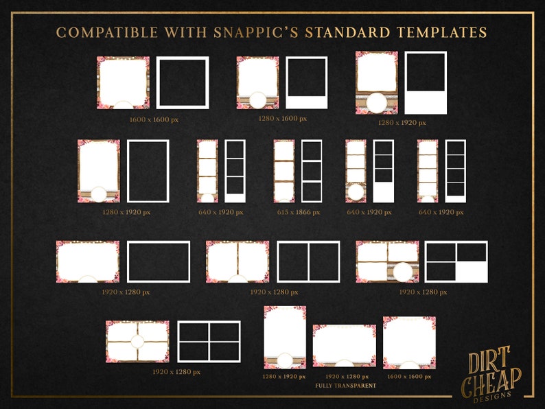 Rustic Snappic Overlay Bundle for Print and Virtual Photo Booth Etsy