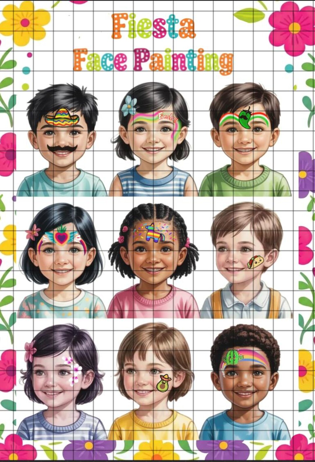 Face Painting FIESTA Menu Png File - Etsy