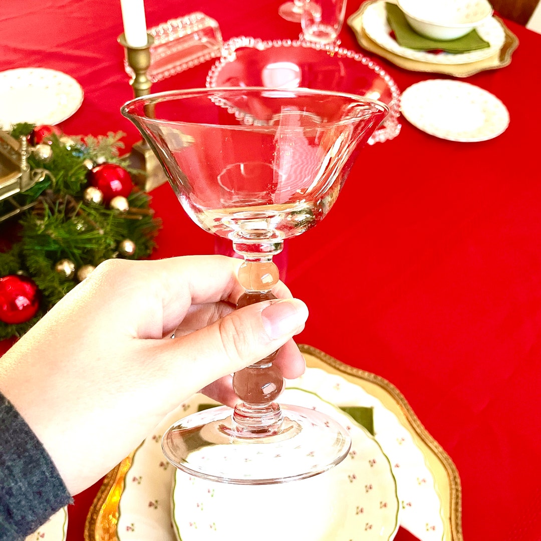 Vintage Imperial Glass Candlewick Sherbet/champagne Glasses Stem 3400