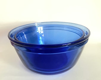 Vintage Cobalt Blue Ovenware Bowls--Sold Individually