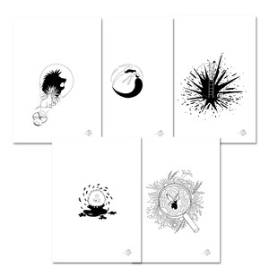 5 cartes postales 10x15 cm - Thème "Ludique"- Design original