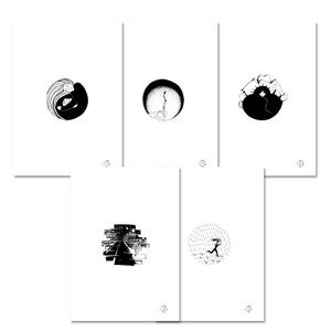 5 "Winter" postcards (Inktober 2022)