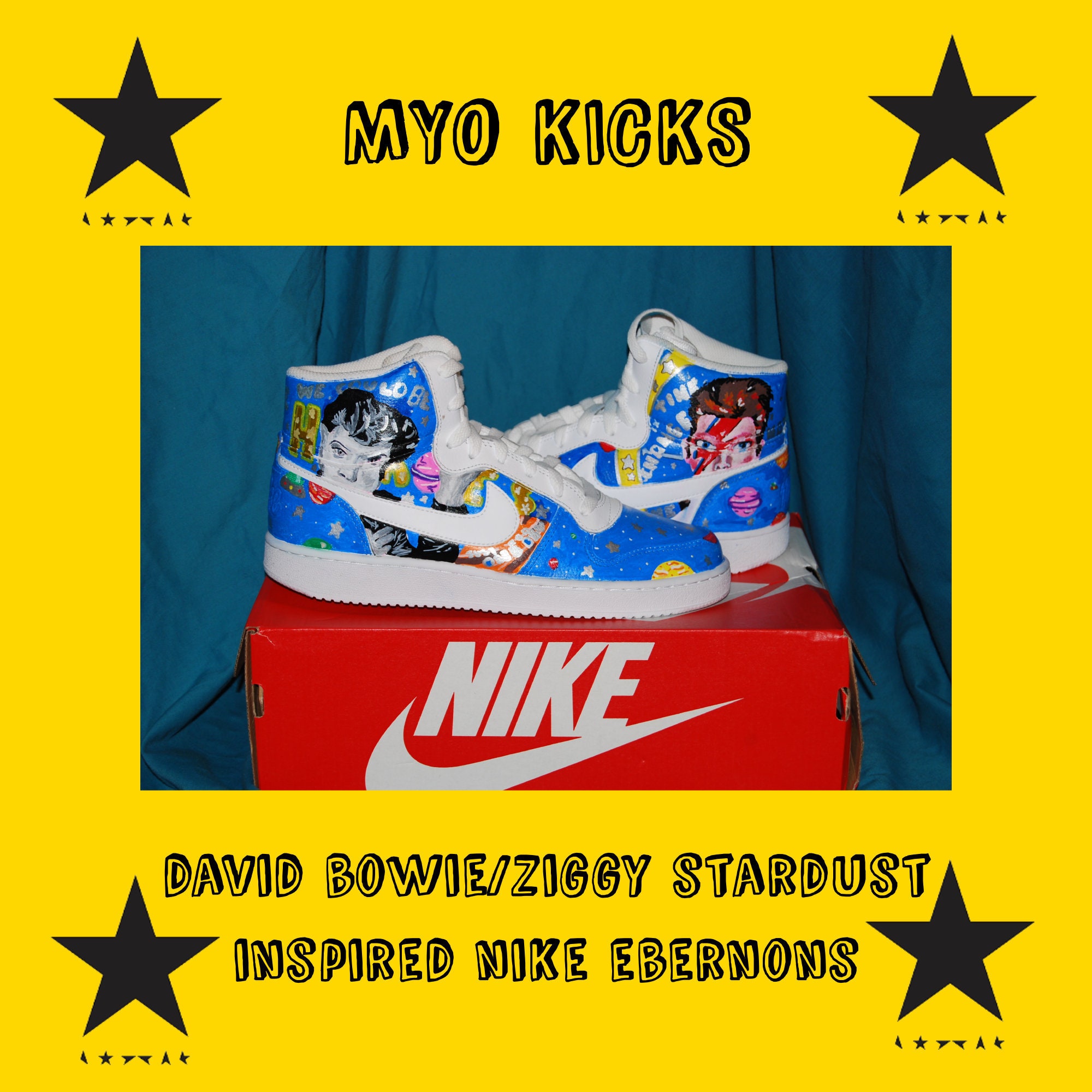 David Bowie/ziggy Stardust Inspired Nike - Etsy