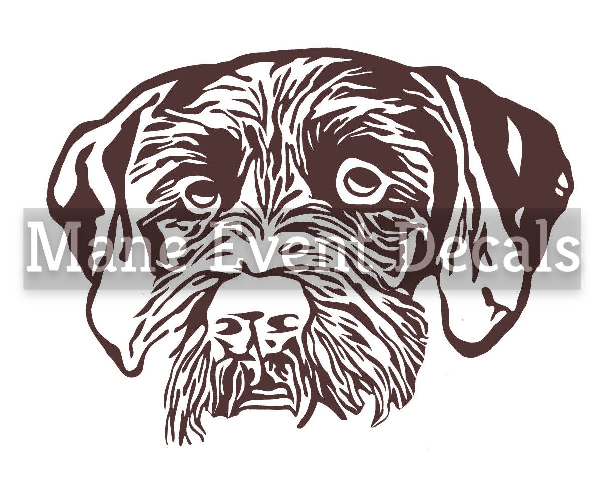 German Wirehaired Pointer Dog Vector Graphic | Etsy