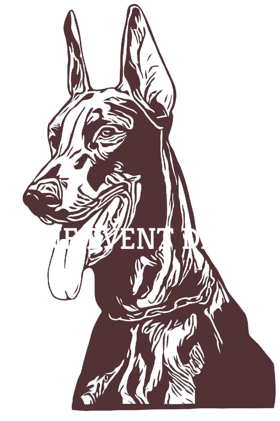 Doberman Dog Vector Graphic SVG | Etsy
