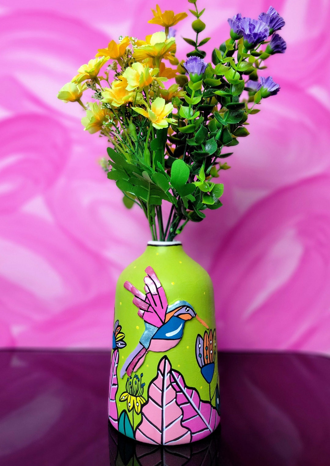 3D Vase. Propagation Vase. Dried Flower Vase. Ceramic. Handpainted Vase
