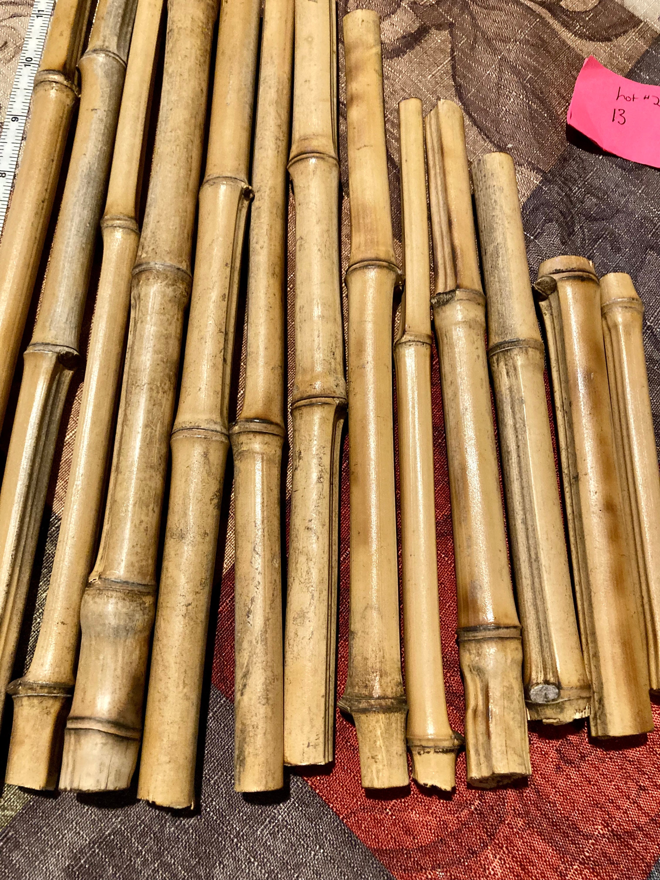Bamboo Sticks , 12 Bamboo for Crafts,windchime Parts, Wind Chime Supplies,  Wooden Sticks, Reed Sticks, Green Bamboo 