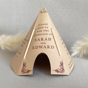 3D Tipi Wedding Invitation