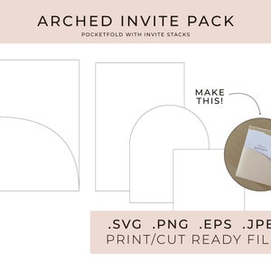 Arched Invite Pack - Pocketfold mit Einsätzen - Digitale Plotterdatei SVG