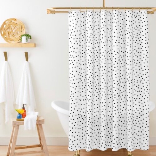 Polka Dots Shower Curtain Black and White Shower Curtain Etsy