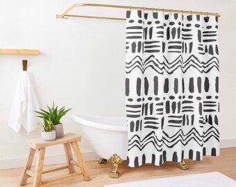 black shower curtain