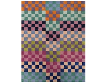 Karierter Teppich | Schachbrettmuster Teppich Bunter Teppich Bunter Teppich Bunter Abstrakter Teppich Bunter Teppich Bunter Abstrakter Teppich Bunter Wollteppich