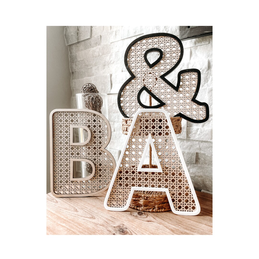 Boho Rattan Letter Rattan Letters Rattan Nursery Decor Etsy