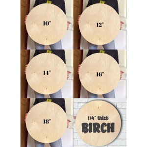 Baltic Birch Wood Rounds for DIY Signs |  1/4&quot; Thick Blanks in 10-18&quot; Sizes | Perfect for Crafting and Gifts