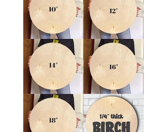 Baltic Birch Wood Rounds for DIY Signs |  1/4" Thick Blanks in 10-18" Sizes | Perfect for Crafting and Gifts