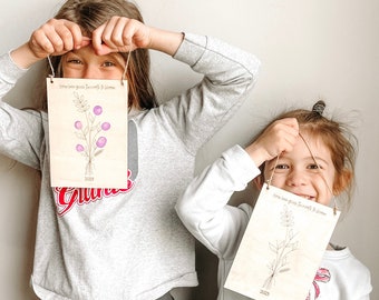 Mother's Day Handprint Sign | Custom Floral Fingerprint Chart | Keepsake for Mom & Grandma