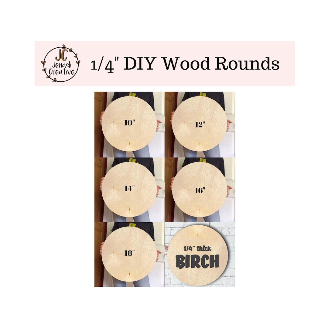 5 Pack Birch Unfinished Wood Circle Shape Wood Round Birch Etsy