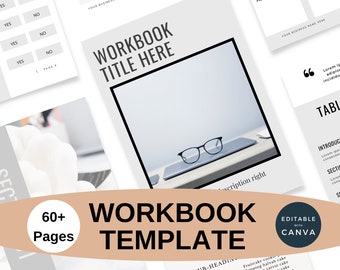 Minimalist Workbook Canva template, Canva worksheet template, Canva design template, Online Course workbook, Workbook & ebook template