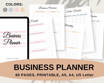 Online Business Planner, Small Business Planner Printable, Etsy Home Business Planner, Boss Babe Planner, Branding Planner, A4 A5 Letter